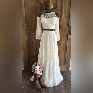 Custom boho 2 piece wedding dress